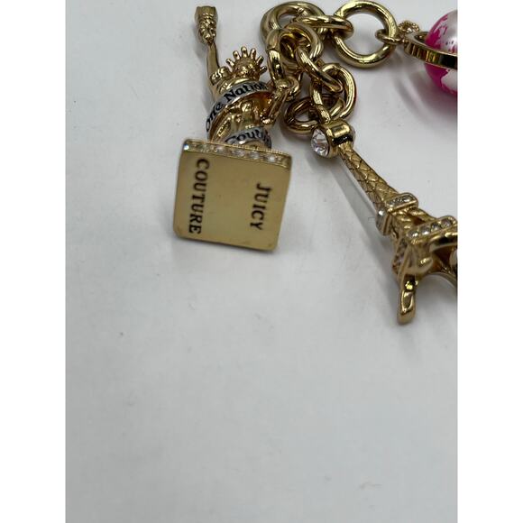 Juicy Couture Statue of Liberty Pink World Globe Eiffel Tower Travel Charms - Picture 2 of 8
